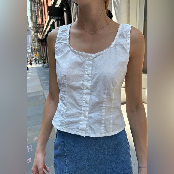 Brandy melville white Matilda tank top - Picture 3 of 5